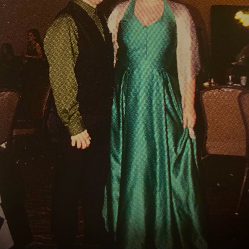 Plus size green formal dress